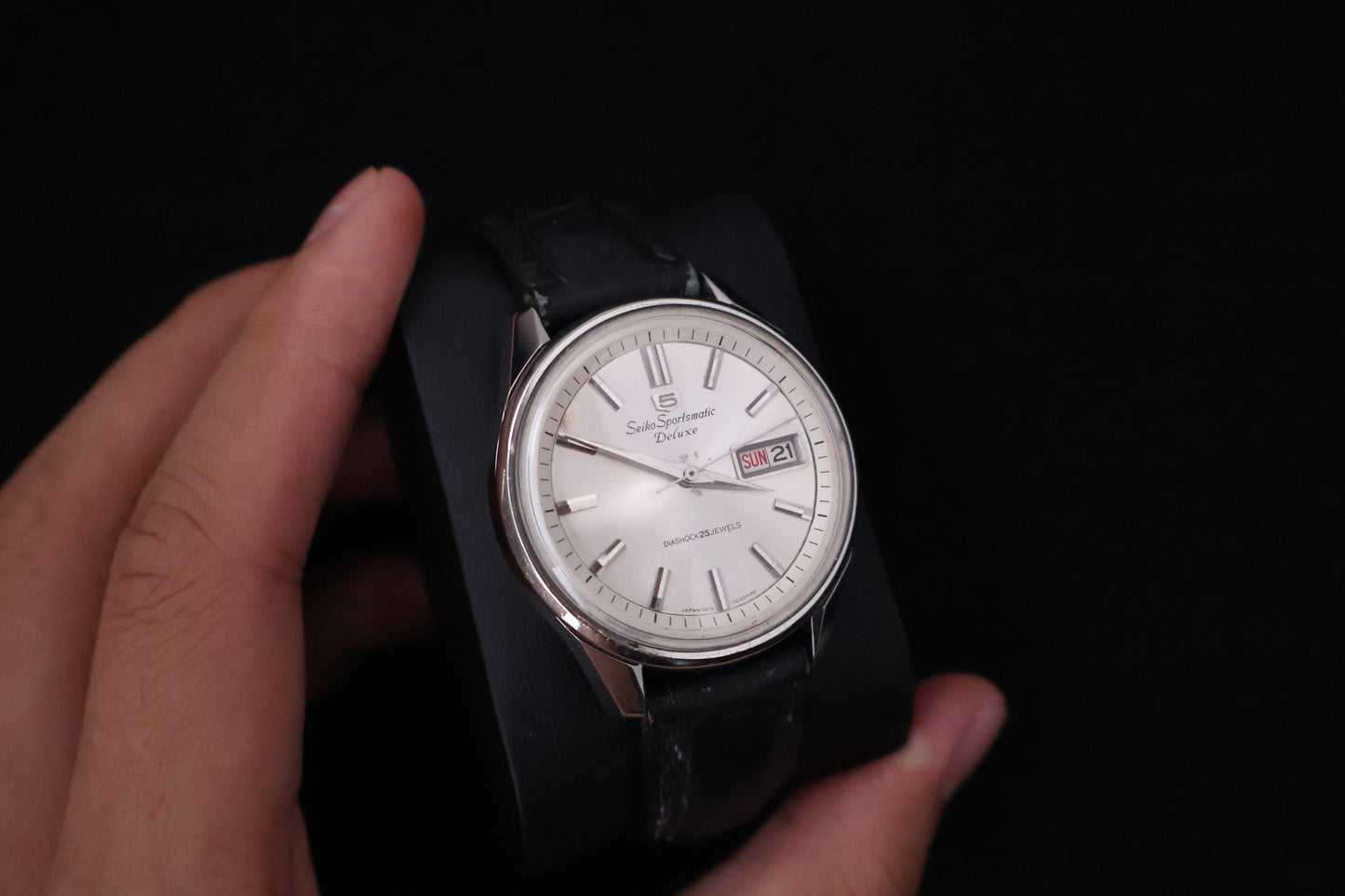 (SERVICED) Rare Vintage 1966 Seiko Sportsmatic 5 Deluxe 25 Jewels 7619-7010