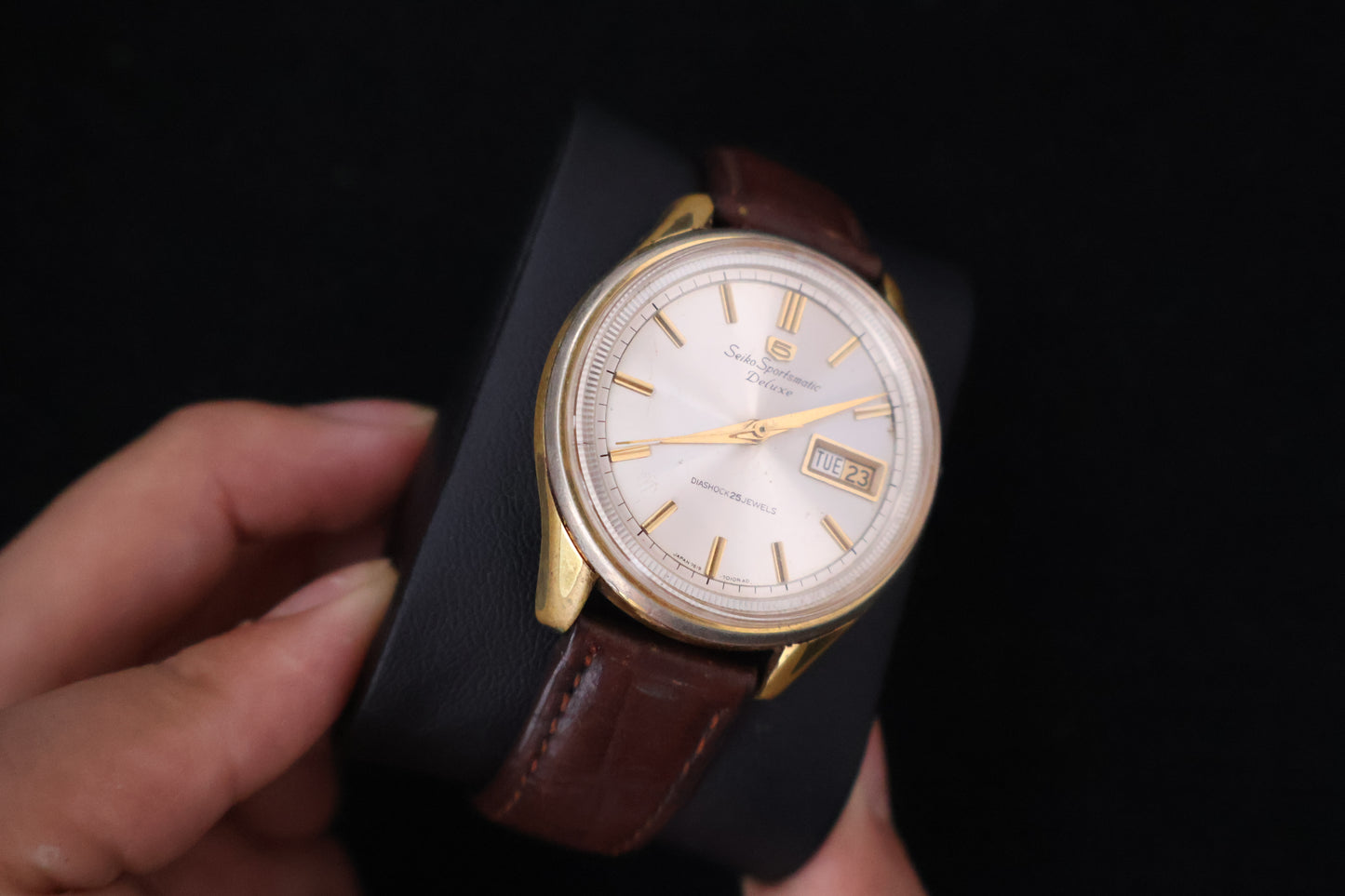 (SERVICED) Rare Vintage 1965 Seiko Sportsmatic 5 Deluxe 25 Jewels 7619-7010