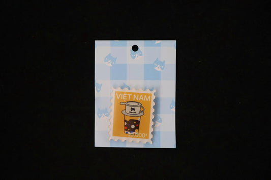 Rare CULCAT Vietnamese Coffee Stamp Enamel Pin – Limited Promotional Release