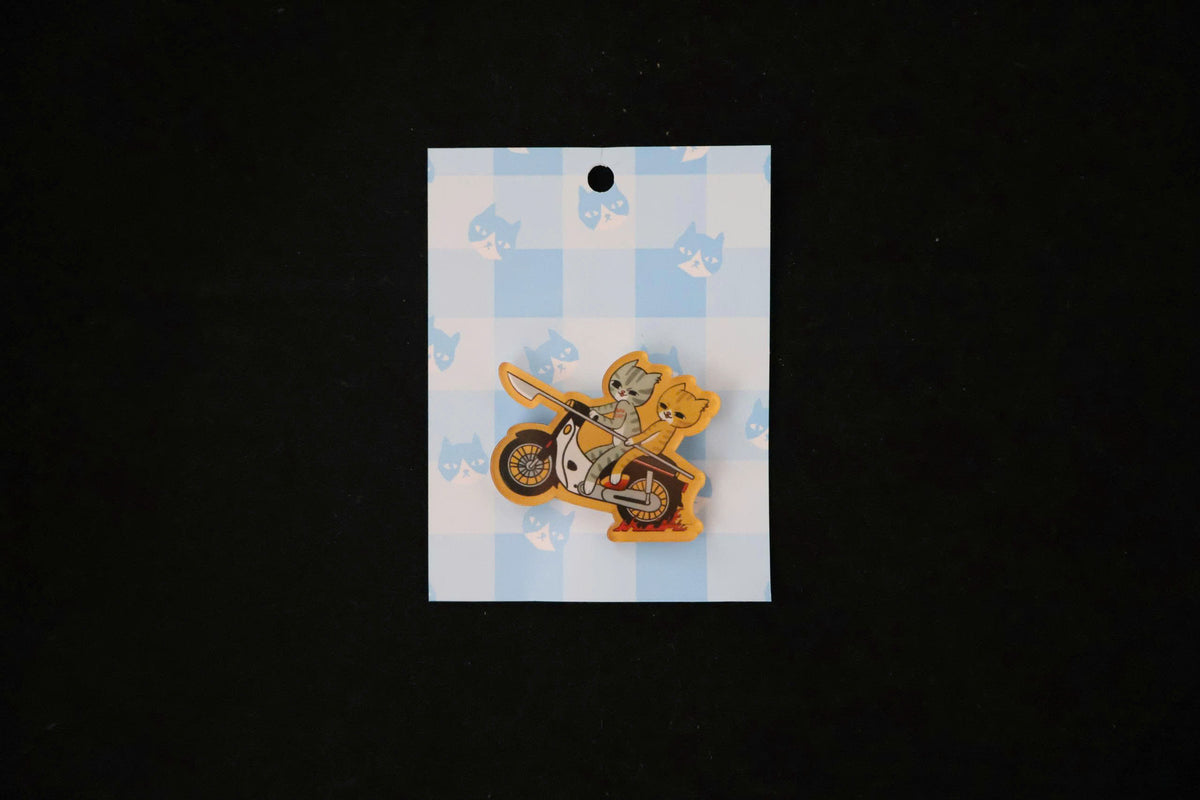 Rare CULCAT Cats on Motorbike Pin – Limited Promotional Release