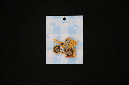 Rare CULCAT Cats on Motorbike Pin – Limited Promotional Release