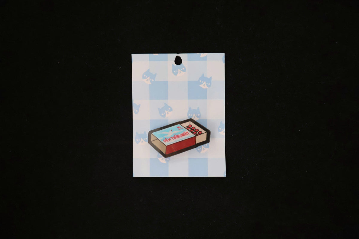 Rare CULCAT Diêm Thống Nhất Matchbox Pin – Limited Vietnamese Promo Release