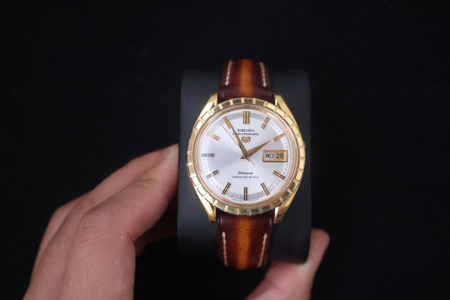 (SERVICED) Rare Vintage 1967 Seiko Sportsmatic 5 Deluxe SGP 25 Jewels 7619-9020