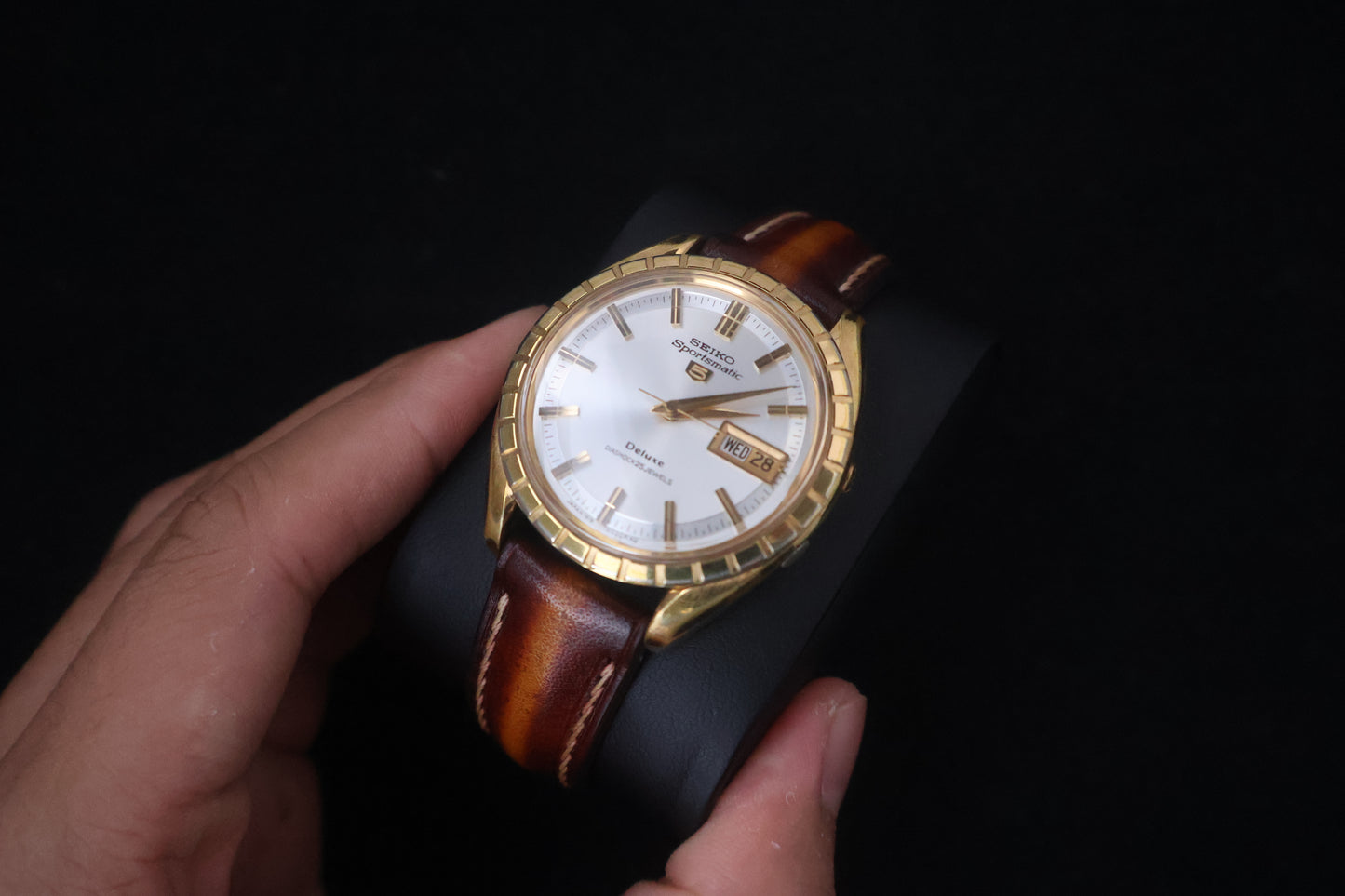 (SERVICED) Rare Vintage 1967 Seiko Sportsmatic 5 Deluxe SGP 25 Jewels 7619-9020