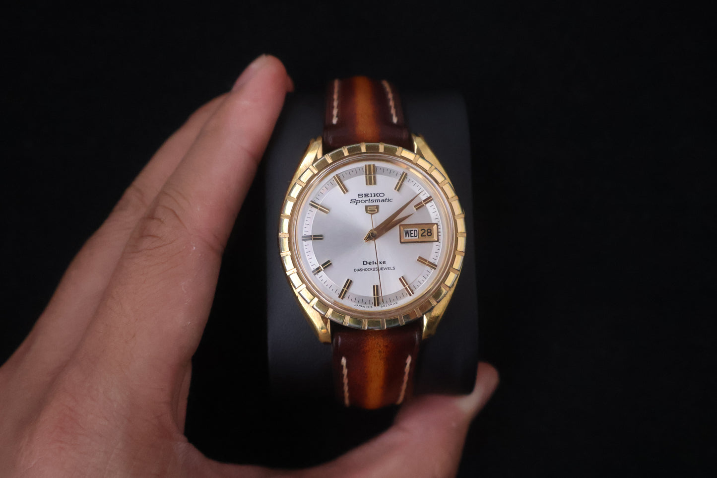 (SERVICED) Rare Vintage 1967 Seiko Sportsmatic 5 Deluxe SGP 25 Jewels 7619-9020