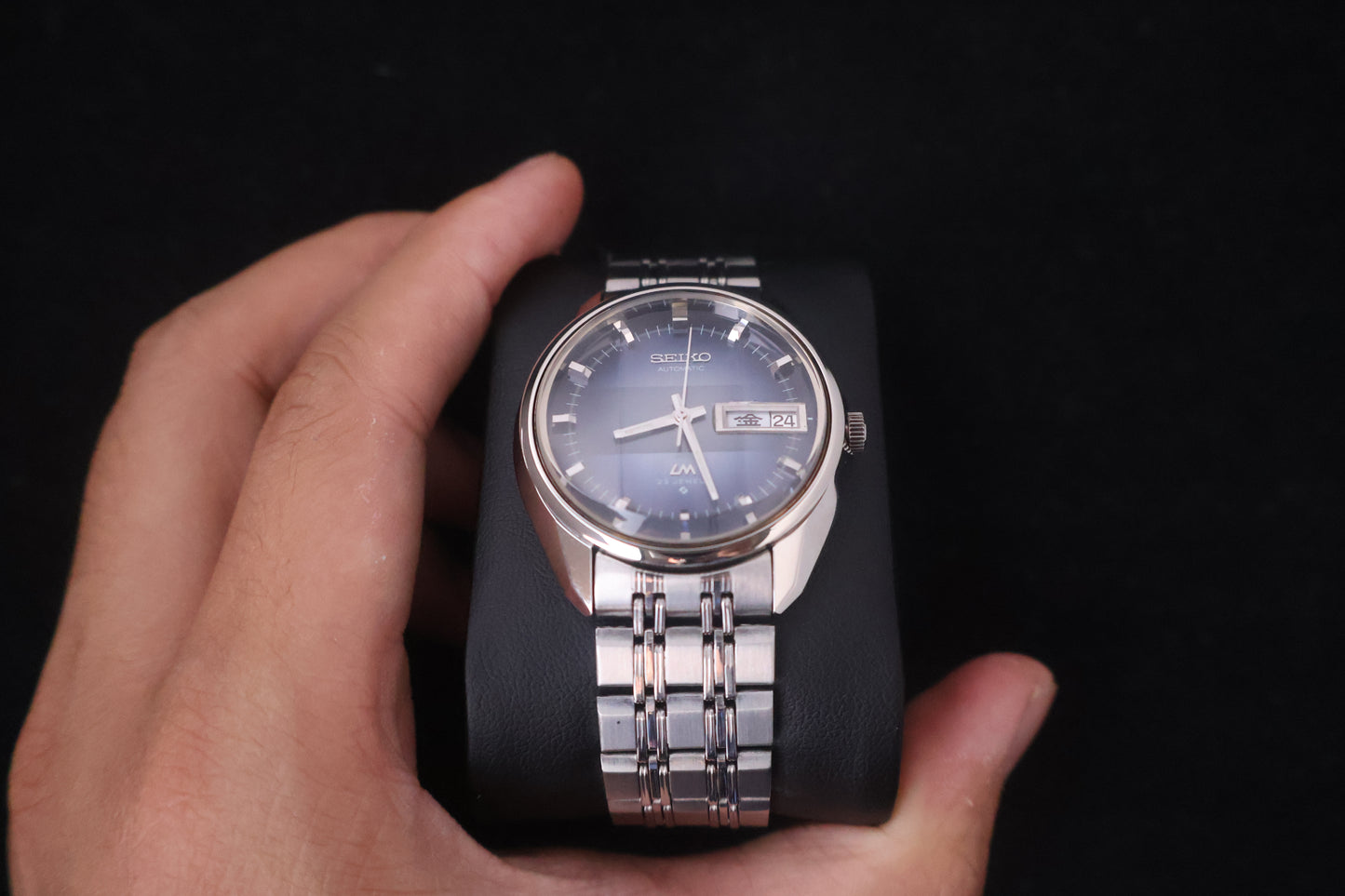 (SERVICED) Rare Vintage 1972 Seiko Lord Matic LM Blue Dial 23 Jewels 5606-7280
