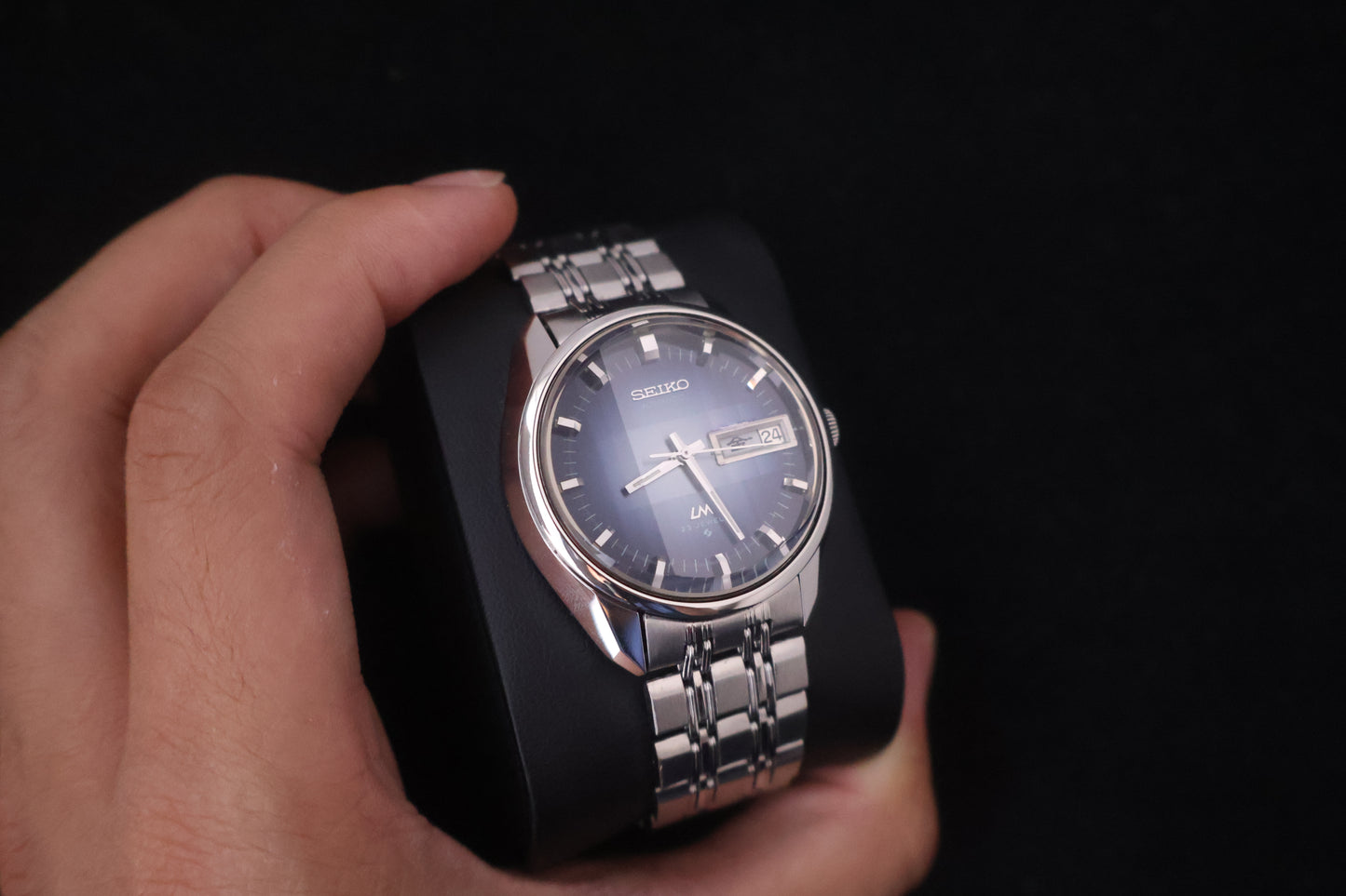 (SERVICED) Rare Vintage 1972 Seiko Lord Matic LM Blue Dial 23 Jewels 5606-7280