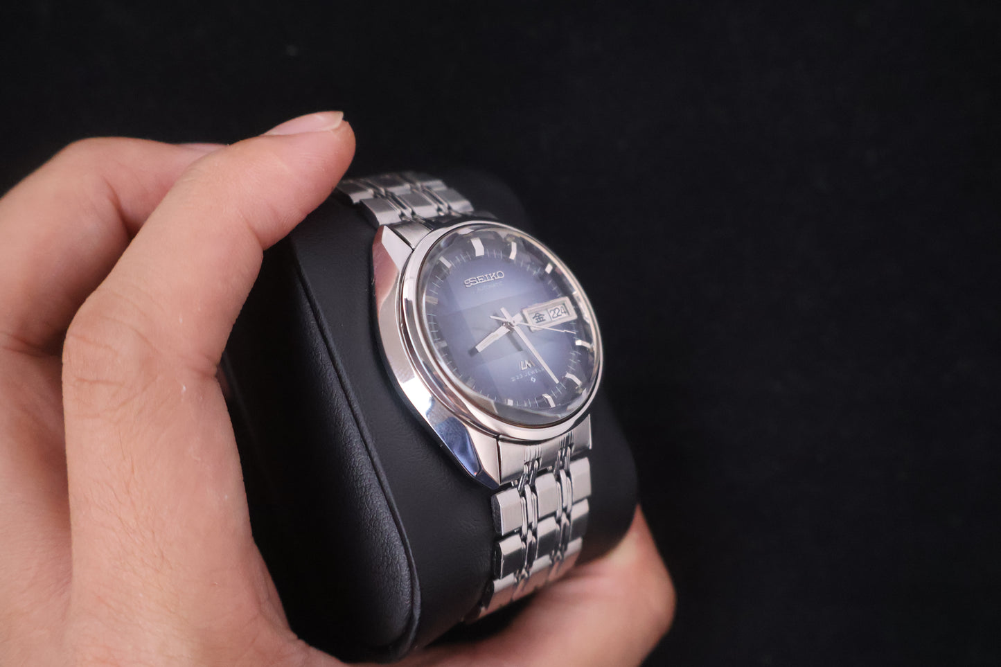 (SERVICED) Rare Vintage 1972 Seiko Lord Matic LM Blue Dial 23 Jewels 5606-7280