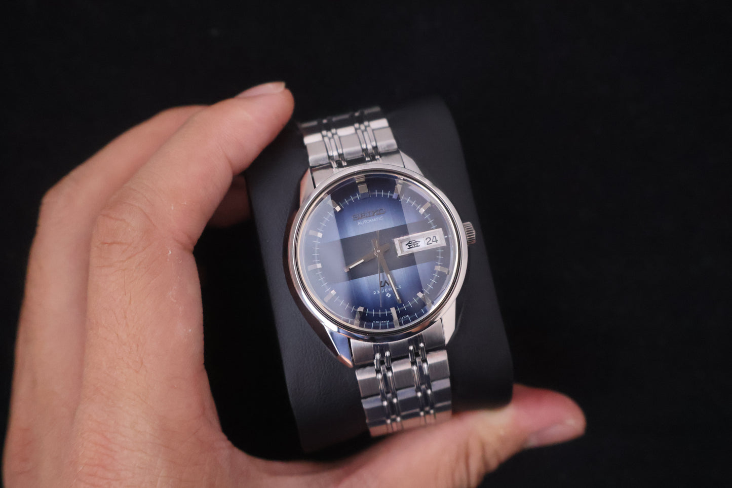 (SERVICED) Rare Vintage 1972 Seiko Lord Matic LM Blue Dial 23 Jewels 5606-7280