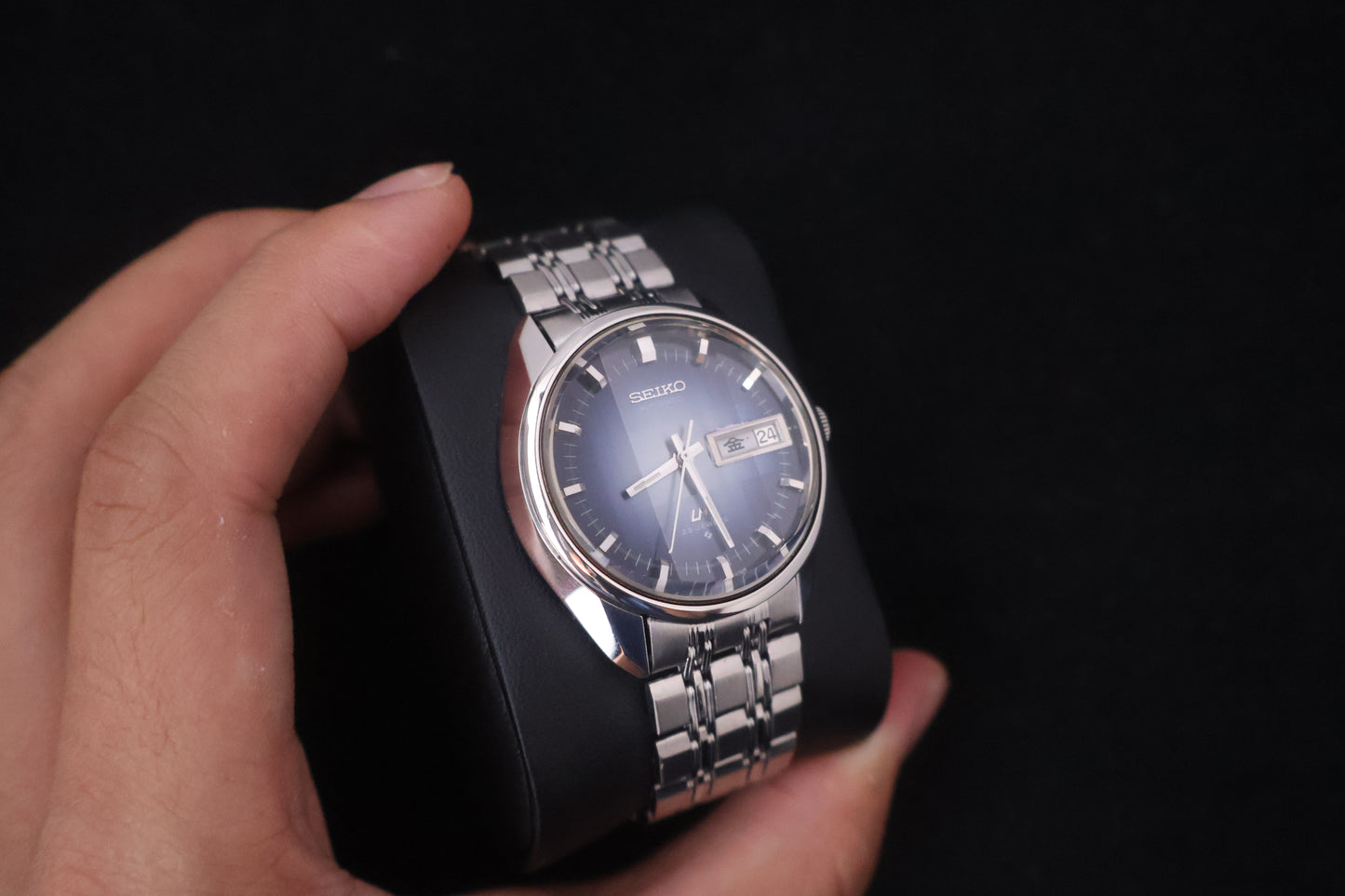(SERVICED) Rare Vintage 1972 Seiko Lord Matic LM Blue Dial 23 Jewels 5606-7280