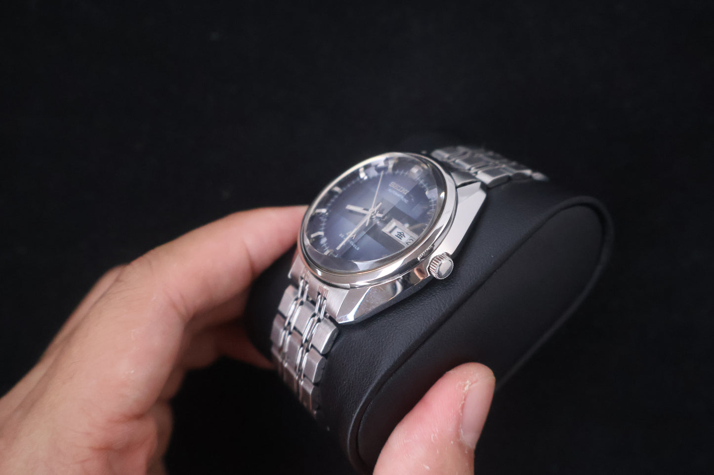 (SERVICED) Rare Vintage 1972 Seiko Lord Matic LM Blue Dial 23 Jewels 5606-7280