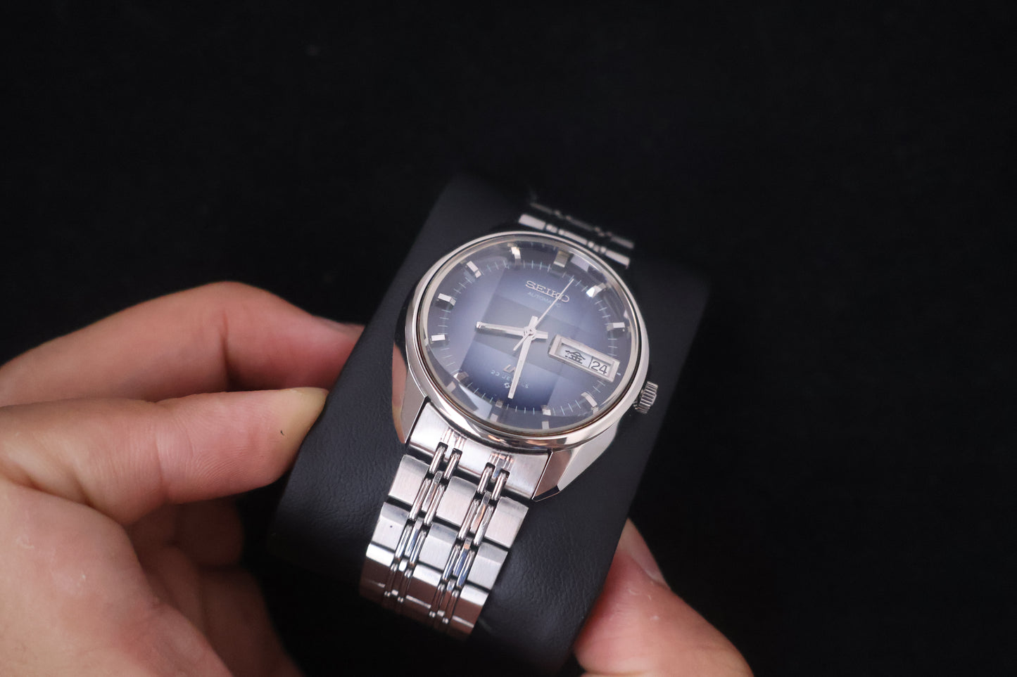(SERVICED) Rare Vintage 1972 Seiko Lord Matic LM Blue Dial 23 Jewels 5606-7280
