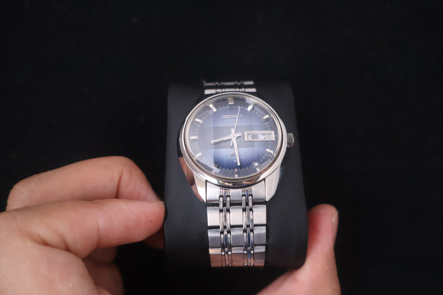 (SERVICED) Rare Vintage 1972 Seiko Lord Matic LM Blue Dial 23 Jewels 5606-7280