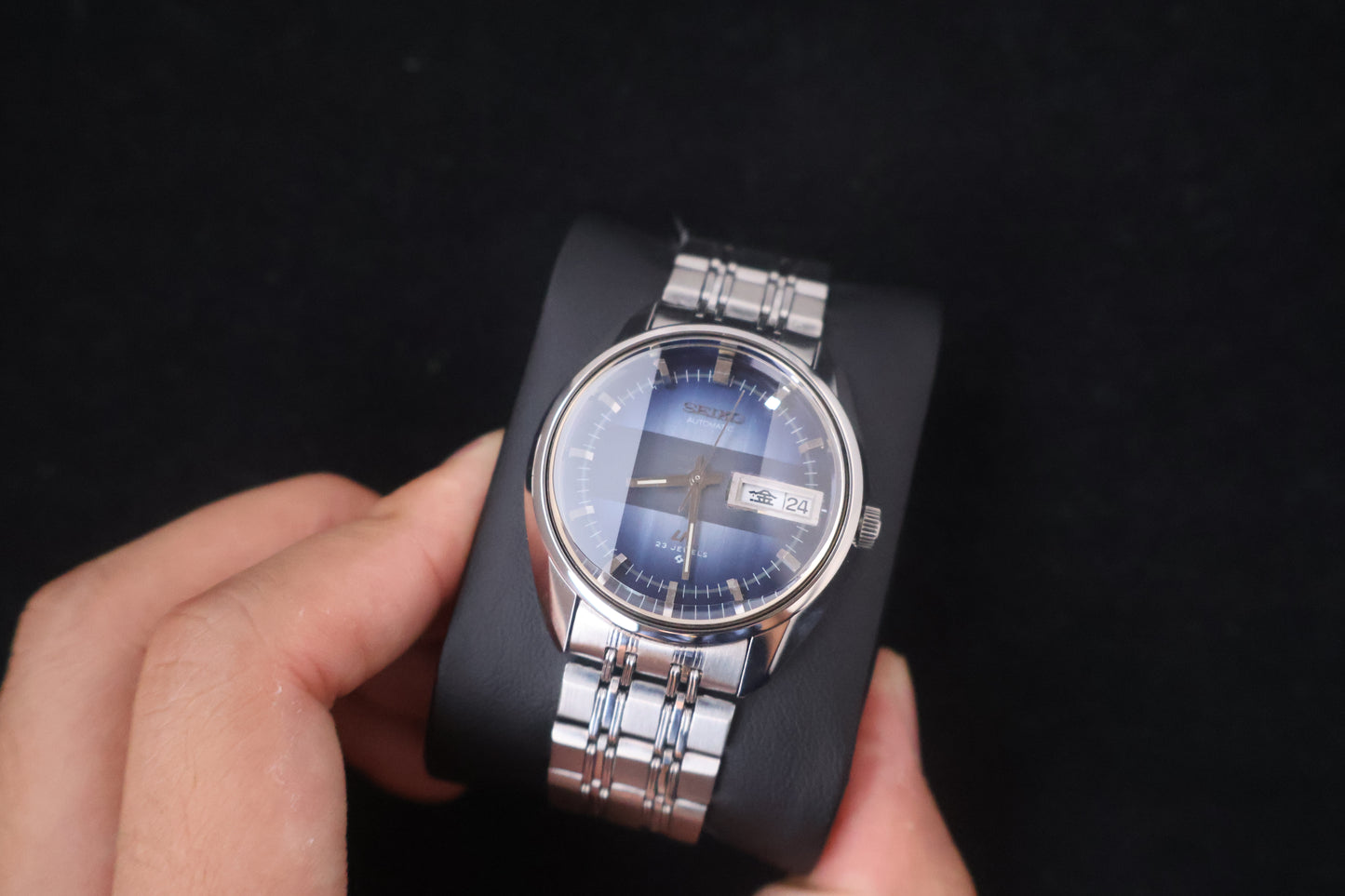 (SERVICED) Rare Vintage 1972 Seiko Lord Matic LM Blue Dial 23 Jewels 5606-7280