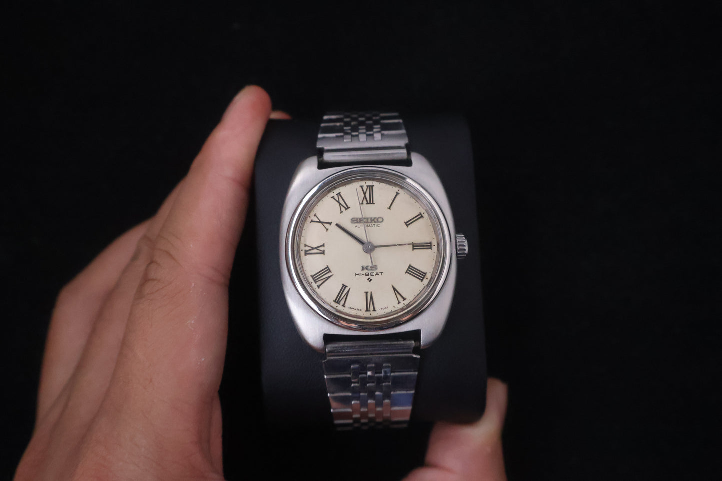 (SERVICED) Rare Vintage 1970 King Seiko KS Hi-Beat Roman Dial 25 Jewels Medallion 5621-7000