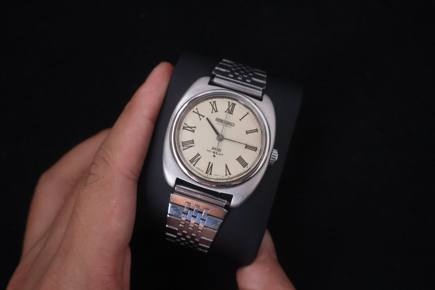 (SERVICED) Rare Vintage 1970 King Seiko KS Hi-Beat Roman Dial 25 Jewels Medallion 5621-7000