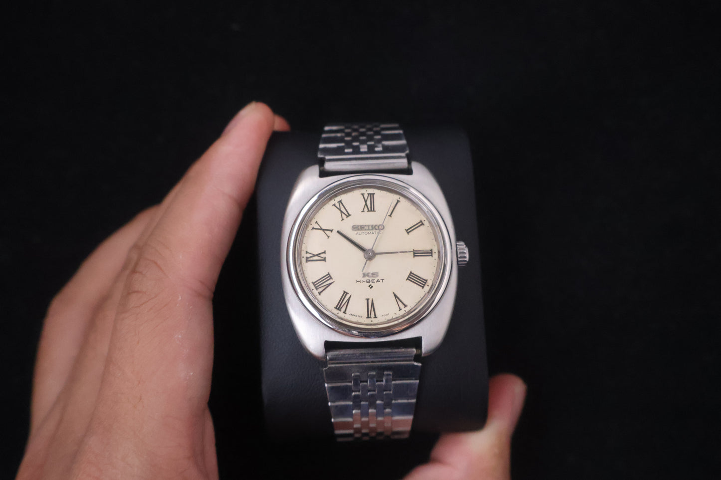 (SERVICED) Rare Vintage 1970 King Seiko KS Hi-Beat Roman Dial 25 Jewels Medallion 5621-7000