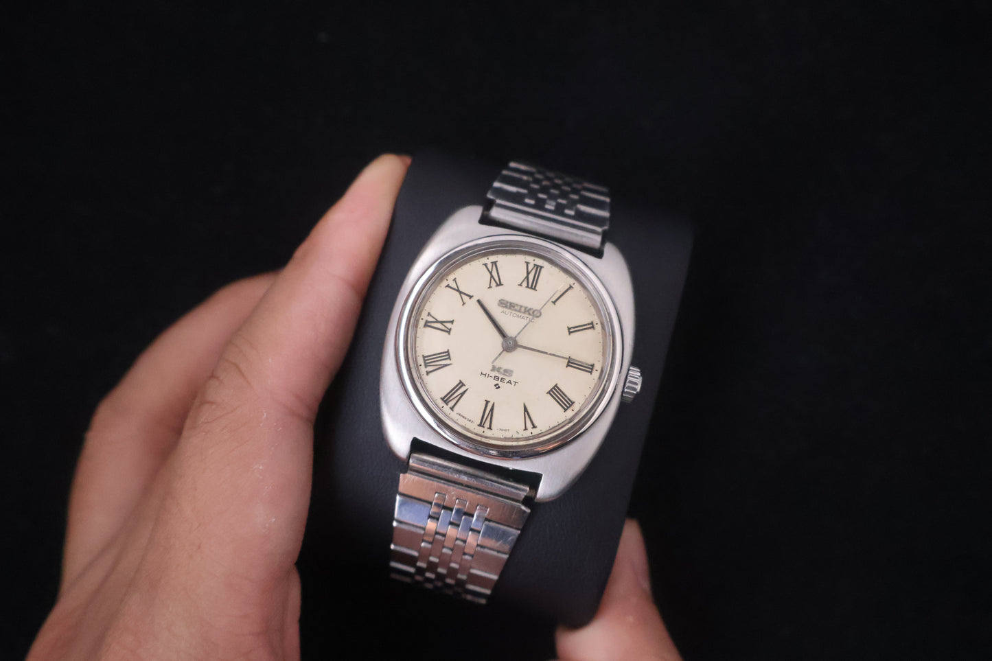 (SERVICED) Rare Vintage 1970 King Seiko KS Hi-Beat Roman Dial 25 Jewels Medallion 5621-7000