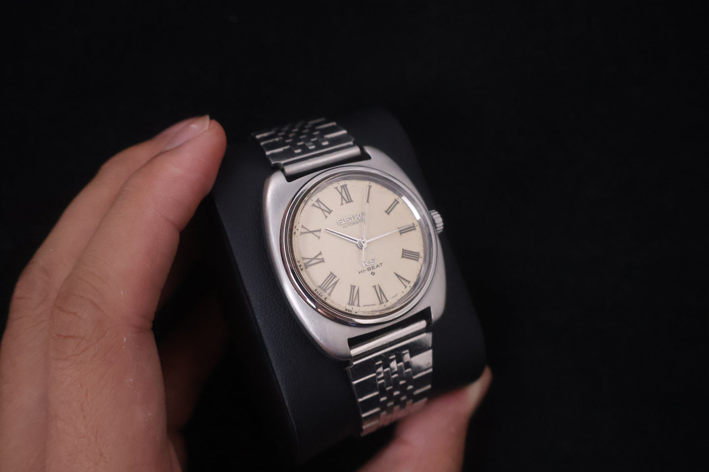 (SERVICED) Rare Vintage 1970 King Seiko KS Hi-Beat Roman Dial 25 Jewels Medallion 5621-7000