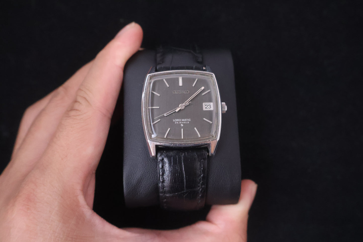 (SERVICED) Rare Vintage 1969 Seiko Lord Matic LM Grey Dial 25 Jewels 5605-5000