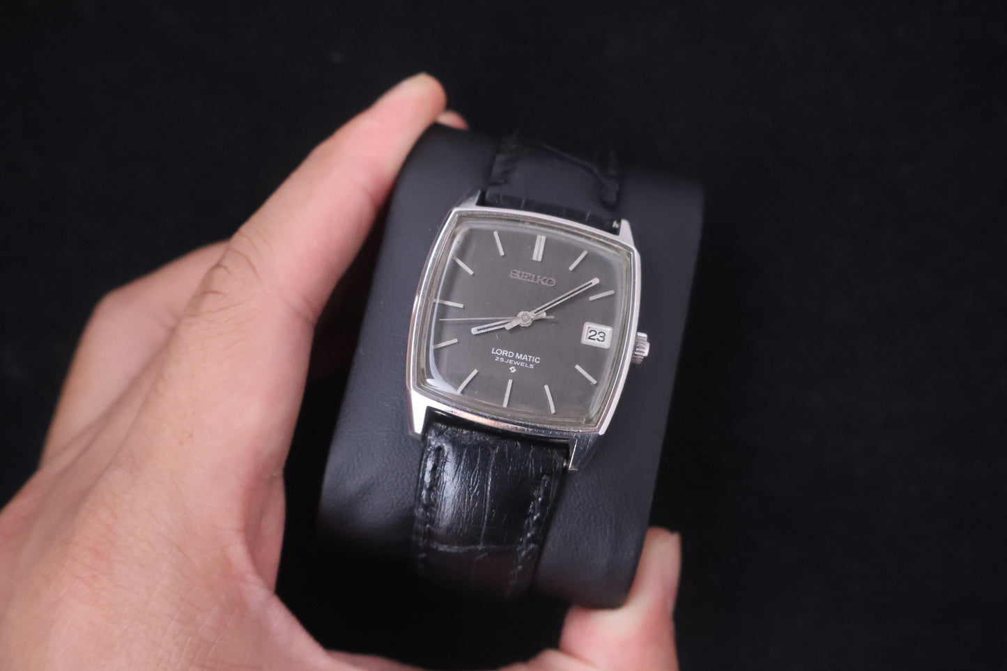 (SERVICED) Rare Vintage 1969 Seiko Lord Matic LM Grey Dial 25 Jewels 5605-5000