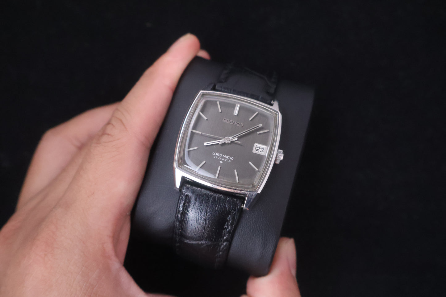 (SERVICED) Rare Vintage 1969 Seiko Lord Matic LM Grey Dial 25 Jewels 5605-5000