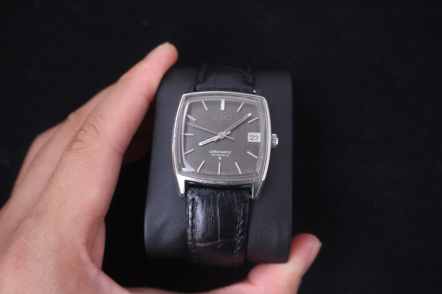 (SERVICED) Rare Vintage 1969 Seiko Lord Matic LM Grey Dial 25 Jewels 5605-5000