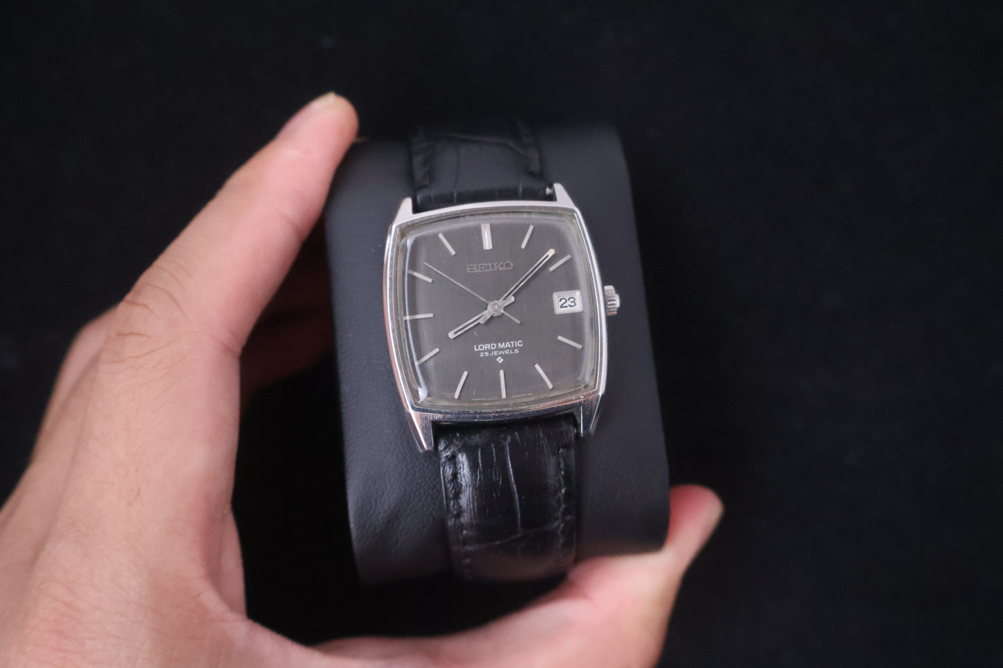 (SERVICED) Rare Vintage 1969 Seiko Lord Matic LM Grey Dial 25 Jewels 5605-5000