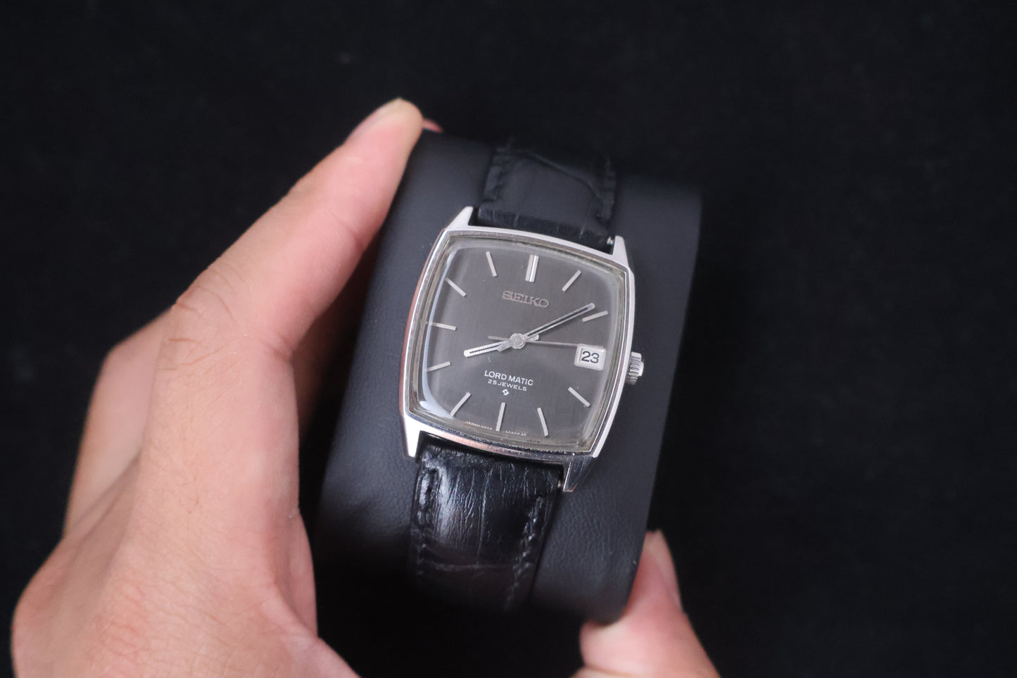 (SERVICED) Rare Vintage 1969 Seiko Lord Matic LM Grey Dial 25 Jewels 5605-5000