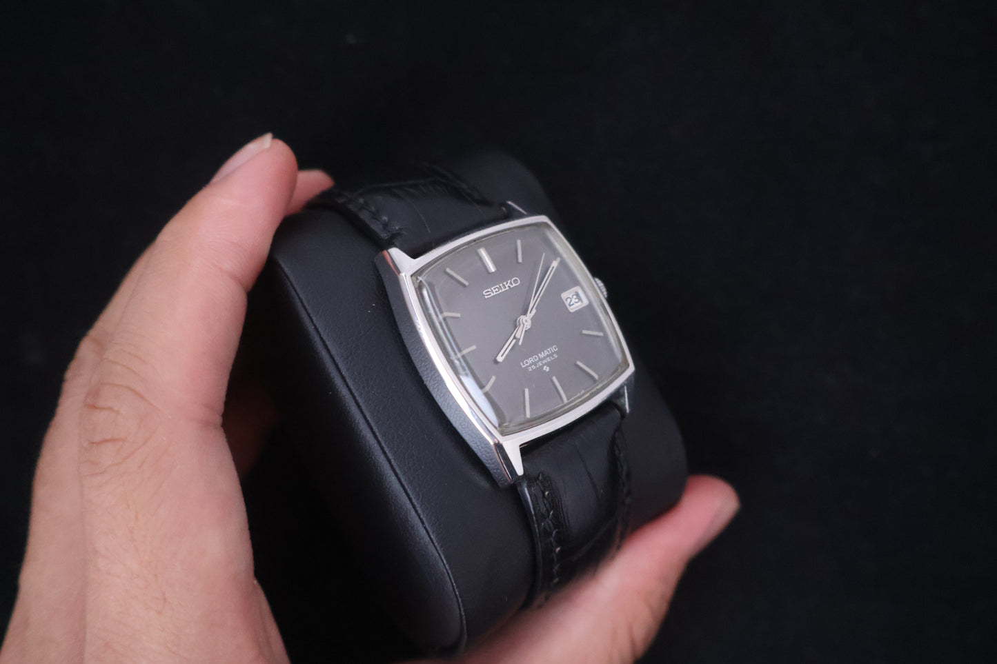 (SERVICED) Rare Vintage 1969 Seiko Lord Matic LM Grey Dial 25 Jewels 5605-5000