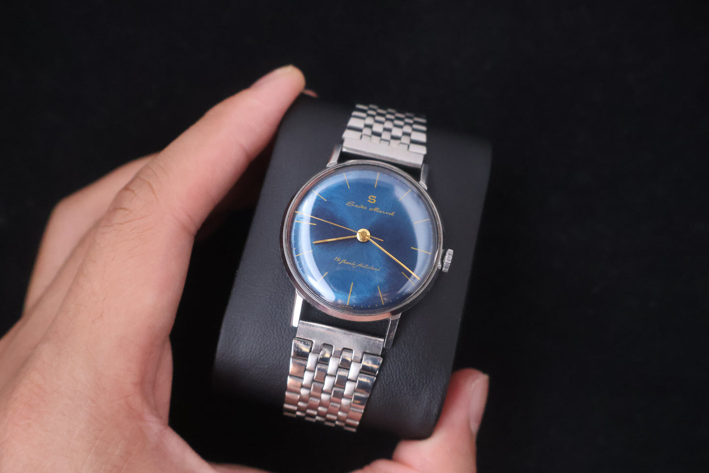 (SERVICED) Super Rare Vintage 1950s Seiko Marvel Blue Dial 19 Jewels - Seikosha