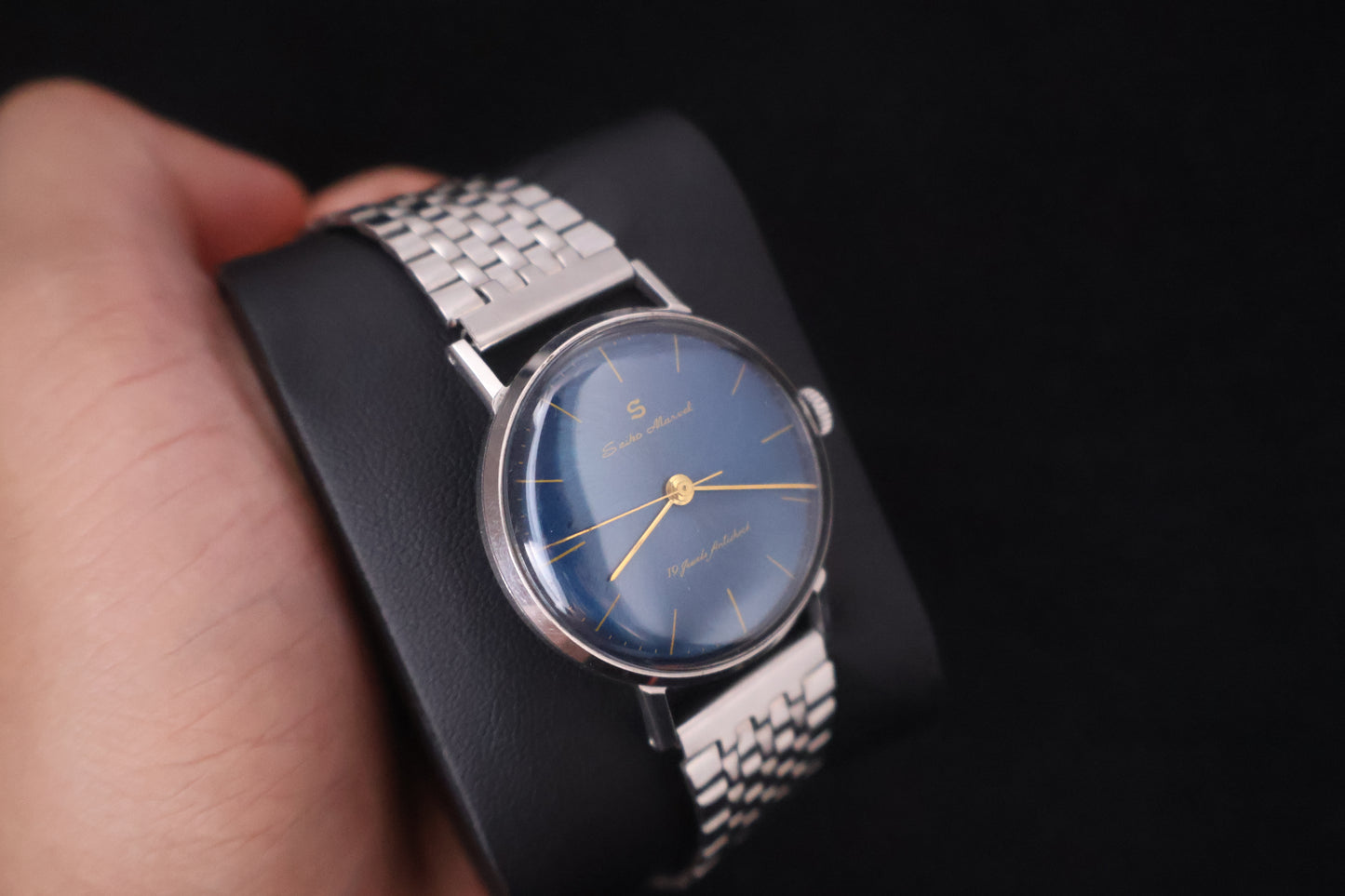 (SERVICED) Super Rare Vintage 1950s Seiko Marvel Blue Dial 19 Jewels - Seikosha