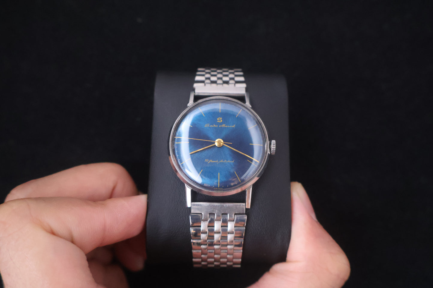 (SERVICED) Super Rare Vintage 1950s Seiko Marvel Blue Dial 19 Jewels - Seikosha