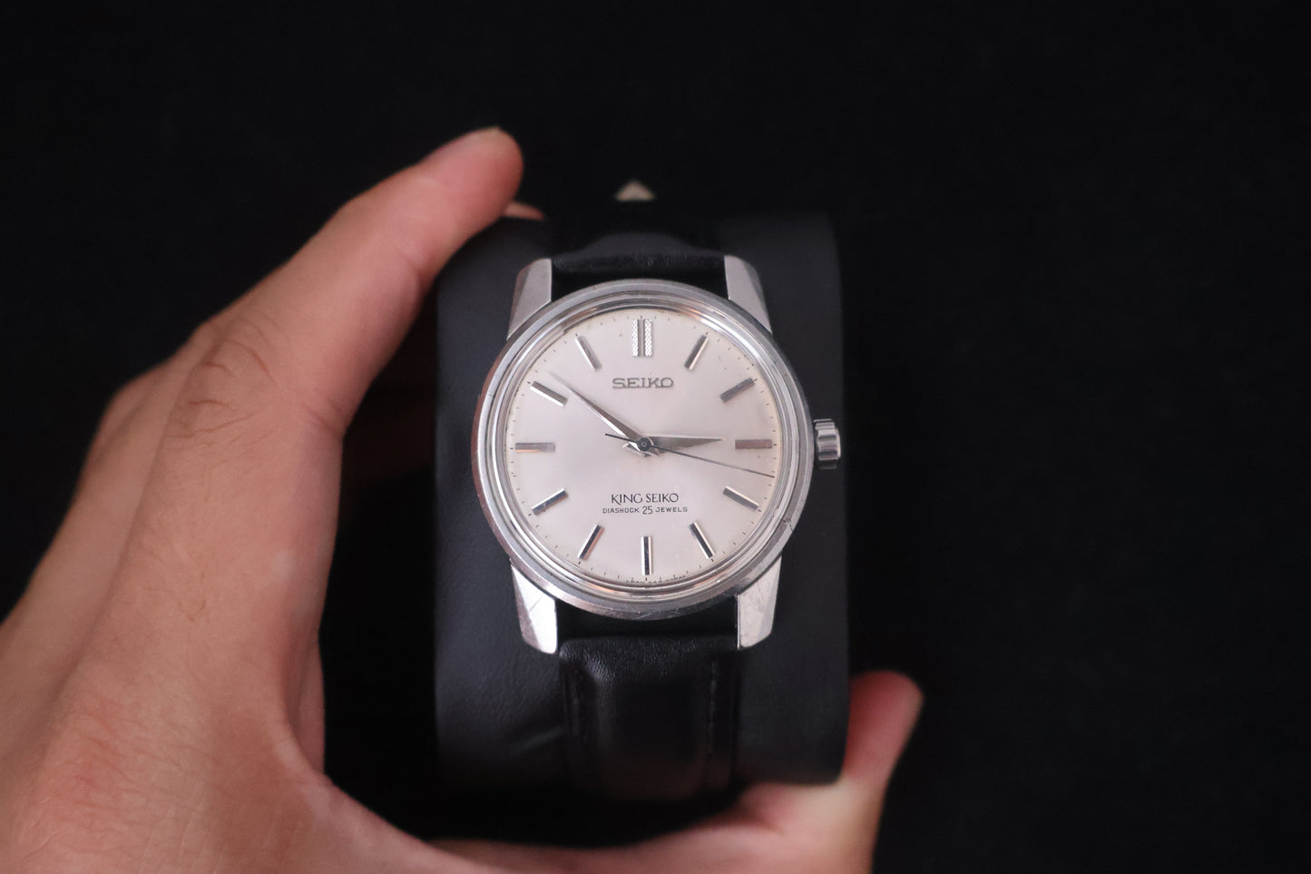 (SERVICED) Rare Vintage 1965 King Seiko 44KS Shield Medallion 25 Jewels 44-9990