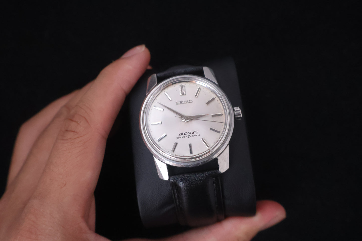 (SERVICED) Rare Vintage 1965 King Seiko 44KS Shield Medallion 25 Jewels 44-9990