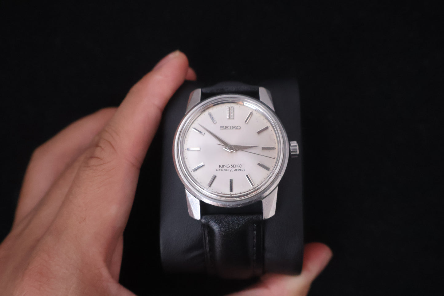 (SERVICED) Rare Vintage 1965 King Seiko 44KS Shield Medallion 25 Jewels 44-9990