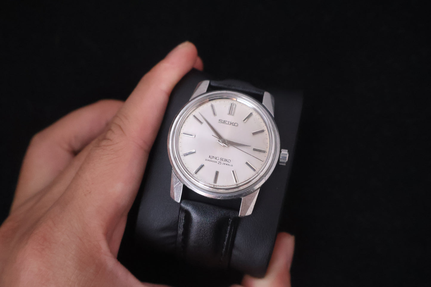 (SERVICED) Rare Vintage 1965 King Seiko 44KS Shield Medallion 25 Jewels 44-9990