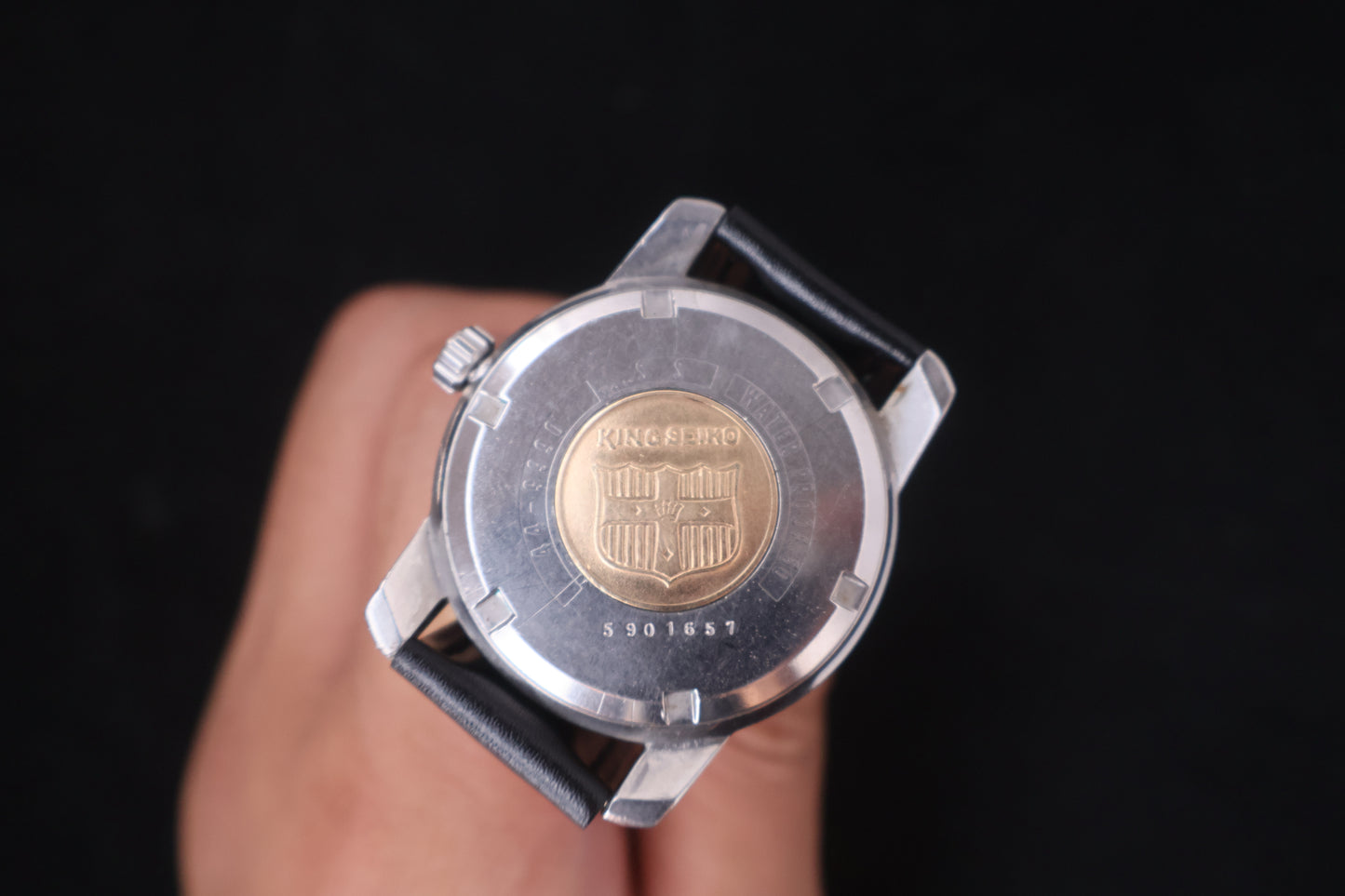 (SERVICED) Rare Vintage 1965 King Seiko 44KS Shield Medallion 25 Jewels 44-9990