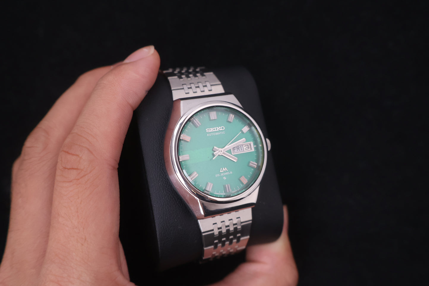 (SERVICED) Rare Vintage 1975 Seiko Lord Matic Green Dial 25 Jewels 5606-8100