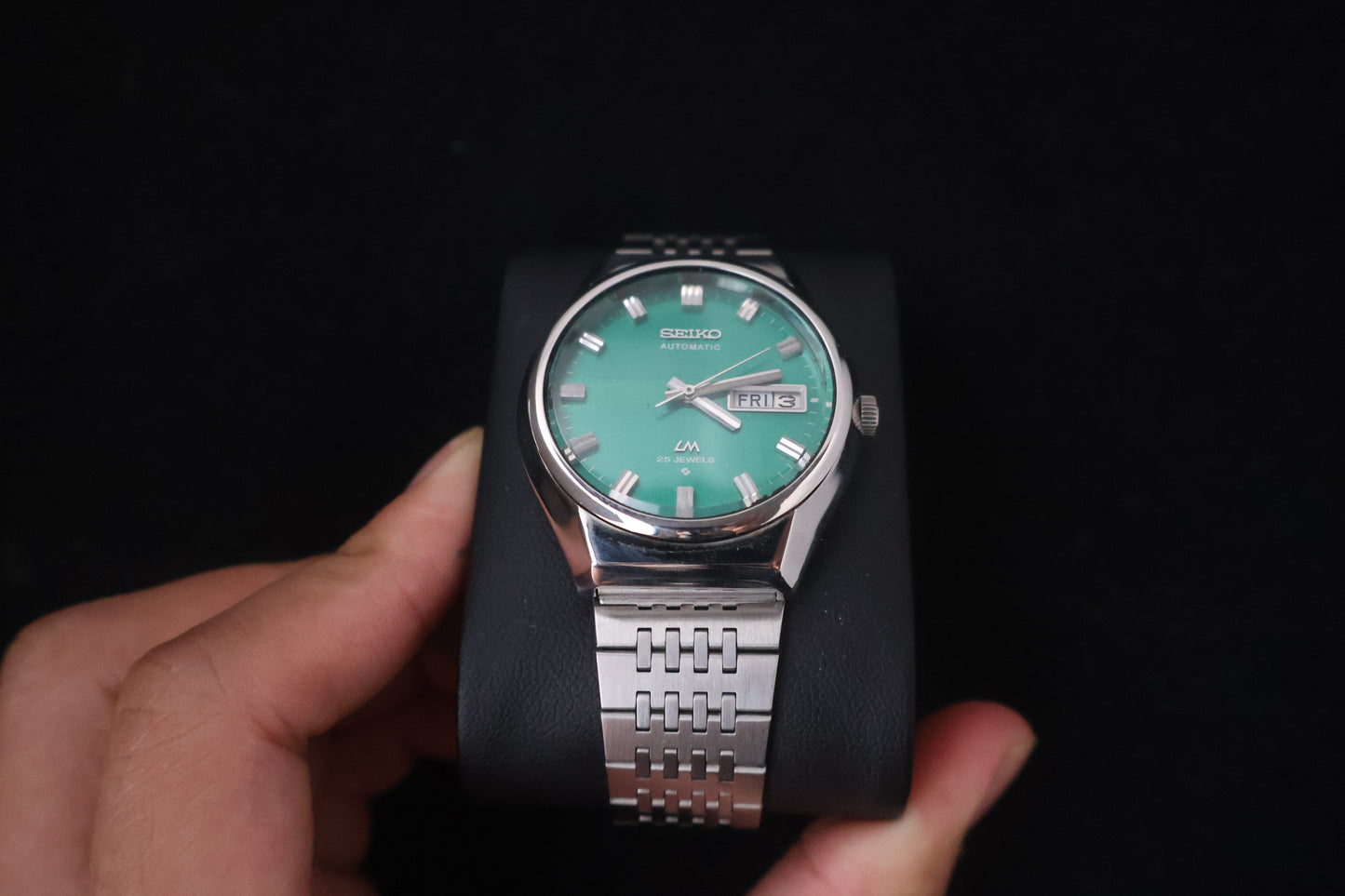 (SERVICED) Rare Vintage 1975 Seiko Lord Matic Green Dial 25 Jewels 5606-8100