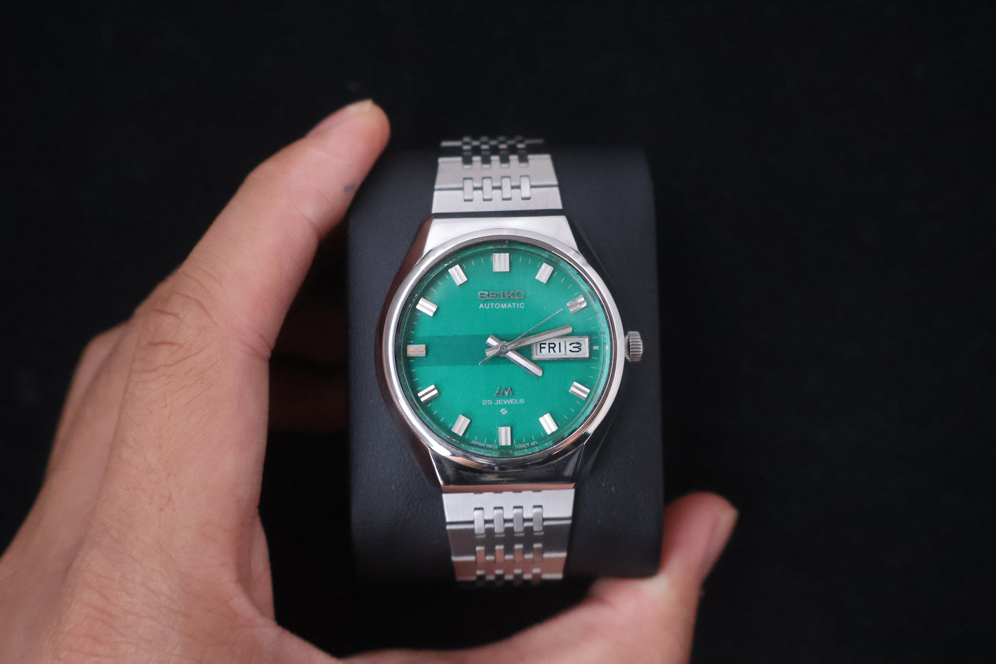(SERVICED) Rare Vintage 1975 Seiko Lord Matic Green Dial 25 Jewels 5606-8100