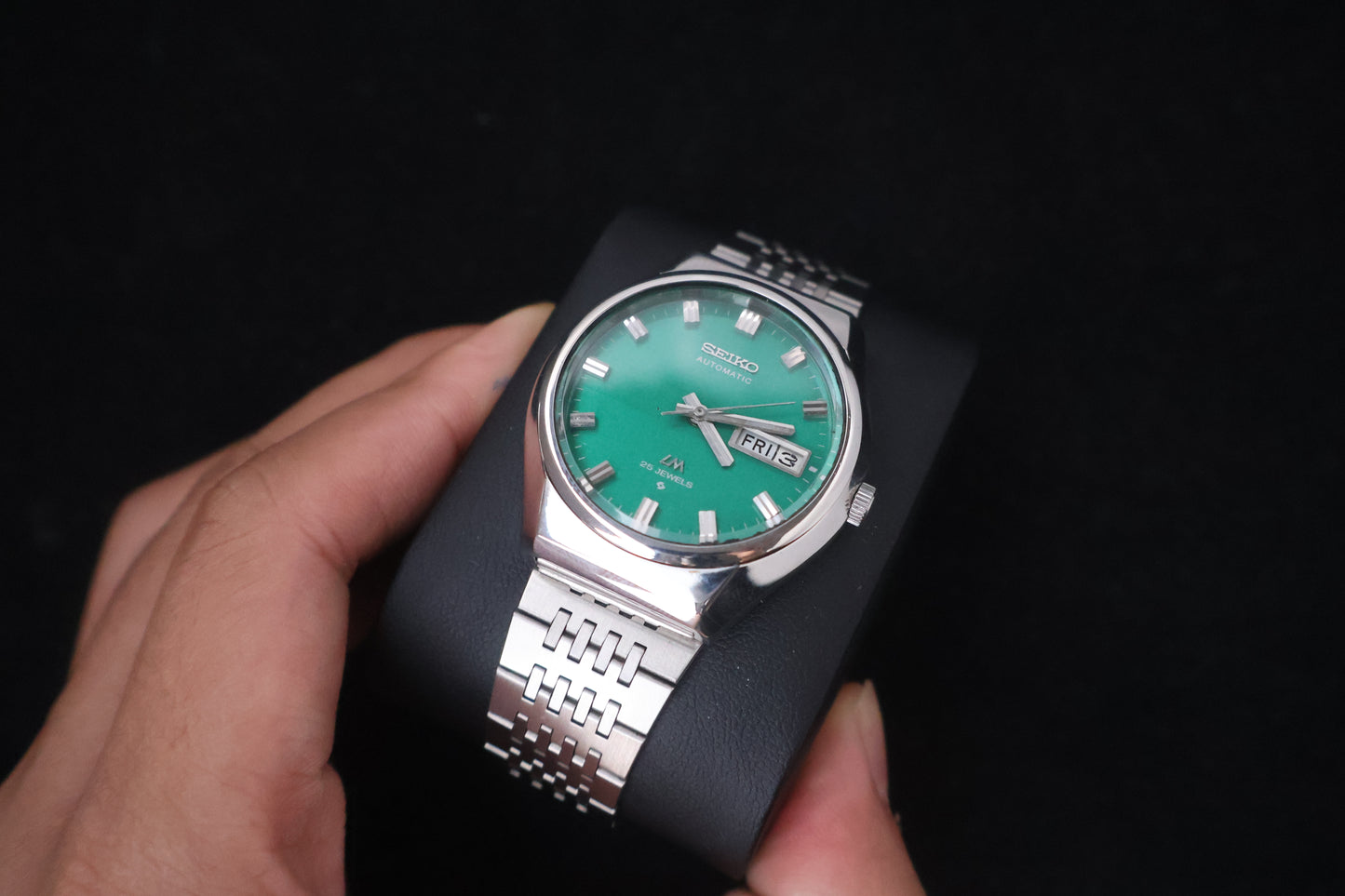 (SERVICED) Rare Vintage 1975 Seiko Lord Matic Green Dial 25 Jewels 5606-8100