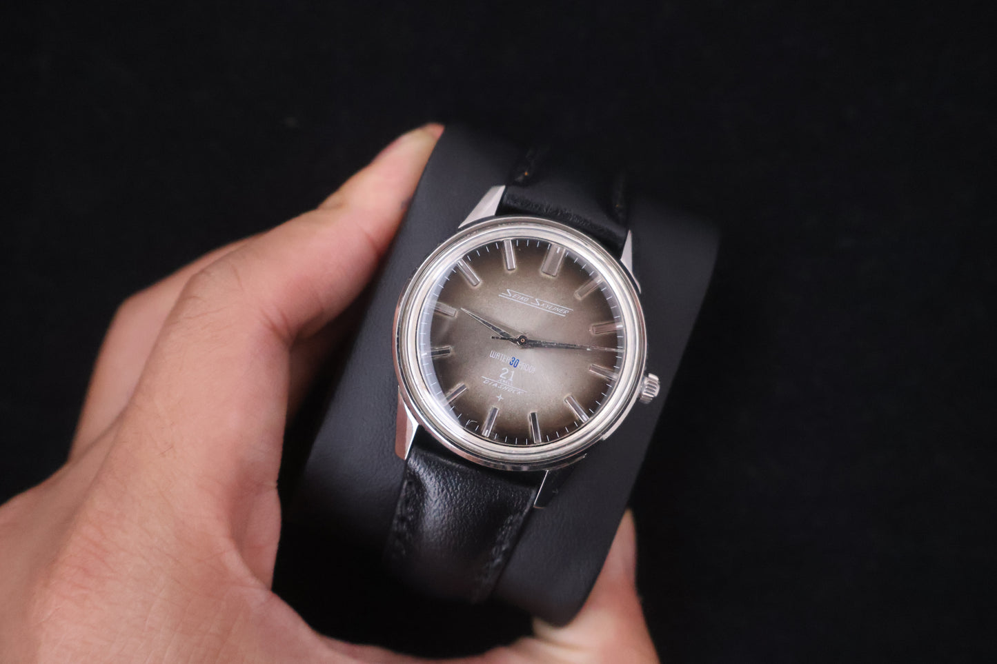 (SERVICED) Rare Vintage 1960s Seiko Skyliner Grey Fumé Dial 21 Jewels