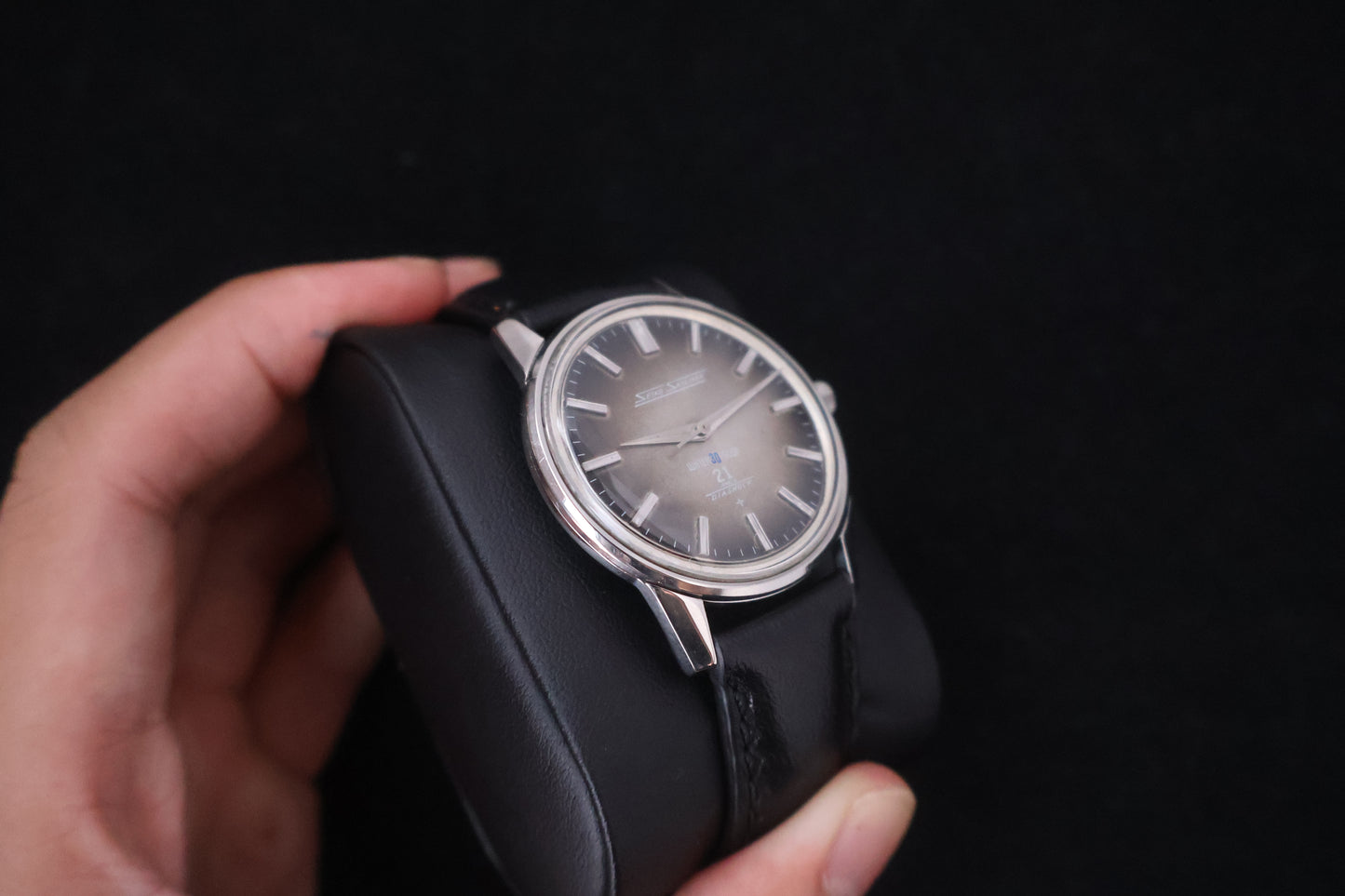 (SERVICED) Rare Vintage 1960s Seiko Skyliner Grey Fumé Dial 21 Jewels