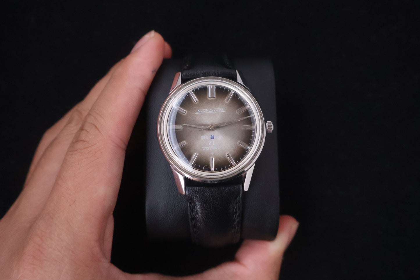 (SERVICED) Rare Vintage 1960s Seiko Skyliner Grey Fumé Dial 21 Jewels