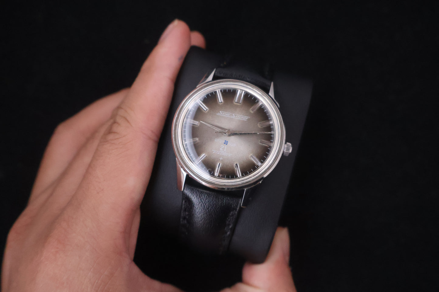 (SERVICED) Rare Vintage 1960s Seiko Skyliner Grey Fumé Dial 21 Jewels