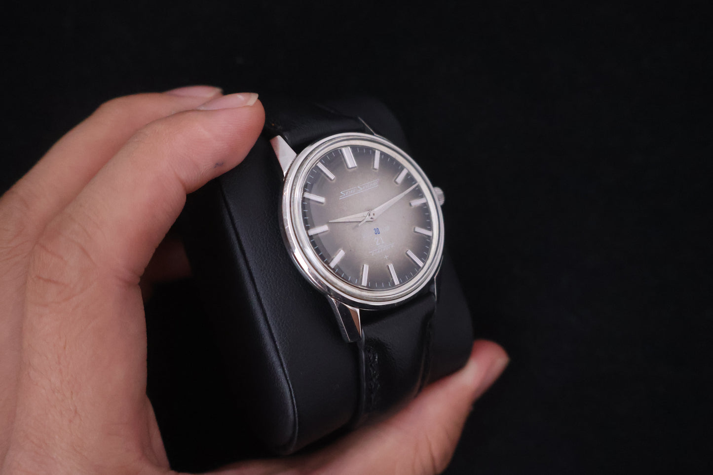 (SERVICED) Rare Vintage 1960s Seiko Skyliner Grey Fumé Dial 21 Jewels