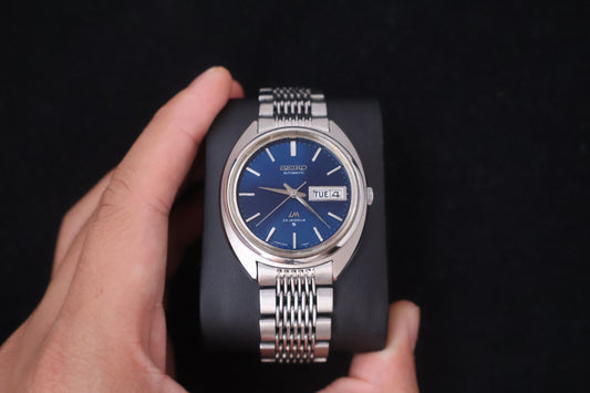 (SERVICED) Rare Vintage 1970 Seiko Lord Matic Blue Dial 23 Jewels 5606-7150