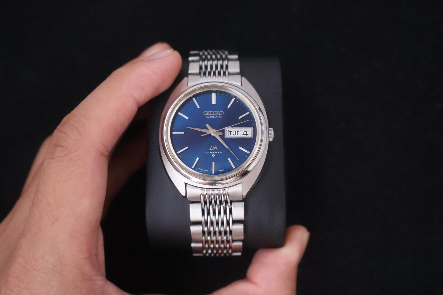 (SERVICED) Rare Vintage 1970 Seiko Lord Matic Blue Dial 23 Jewels 5606-7150