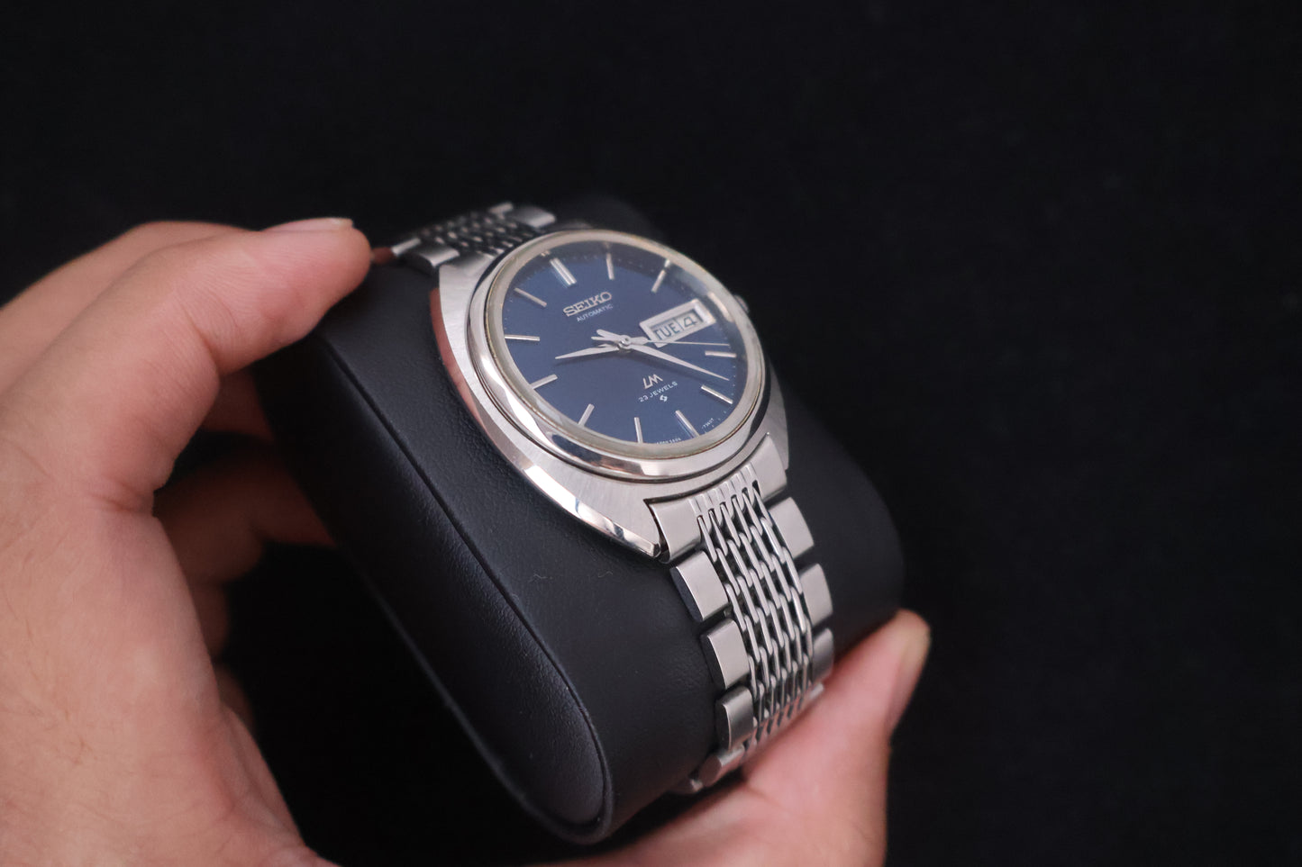 (SERVICED) Rare Vintage 1970 Seiko Lord Matic Blue Dial 23 Jewels 5606-7150